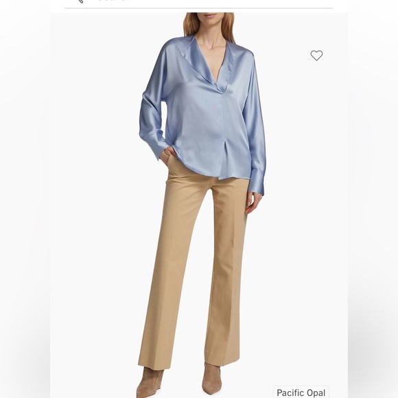 VINCE Pacific Opal Silk Dolman Draped Blouse size XS new w tags $365 - Picture 5 of 15